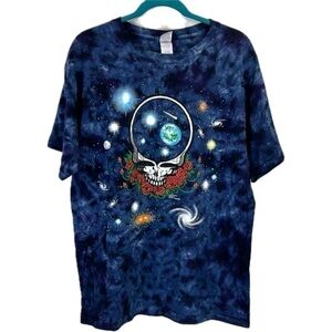 Vintage Grateful Dead Skull ‘Space Your Face’ 1997 Tie-Dye Cosmic Tee Shirt